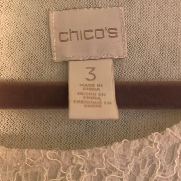 Chicos size 3 creamy color lace top with lining underneath. Gently used. - Picture 2 of 5